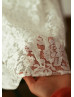 Ivory Lace Ruching Sash Knee Length Skirt